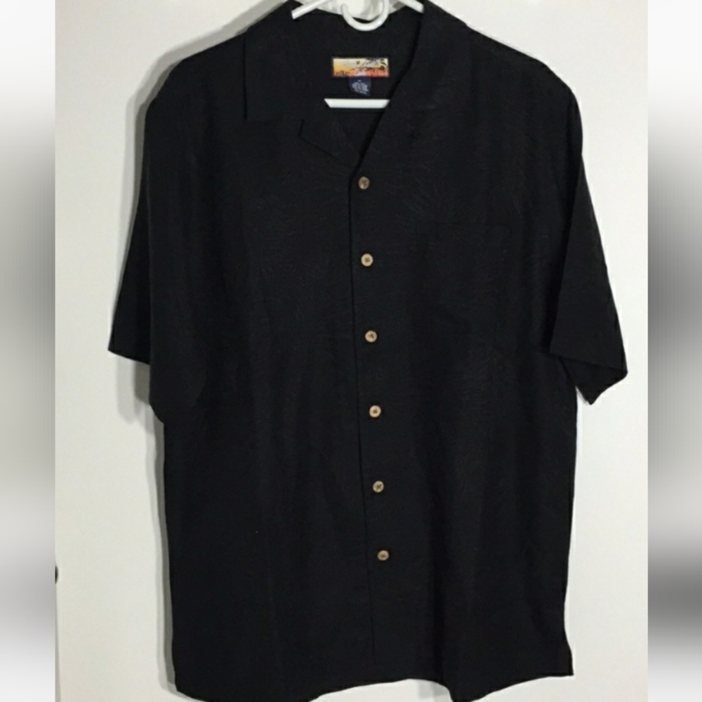 100% silk Havana Jack's Cafe size XL short sleeve button down Palm men's…